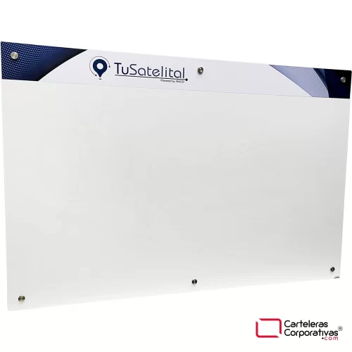 cartelera flotantante magnetica color blanco tamaño 150x100 cm vista diagonal