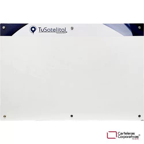 cartelera flotantante magnetica color blanco tamaño 150x100 cm vista frontal