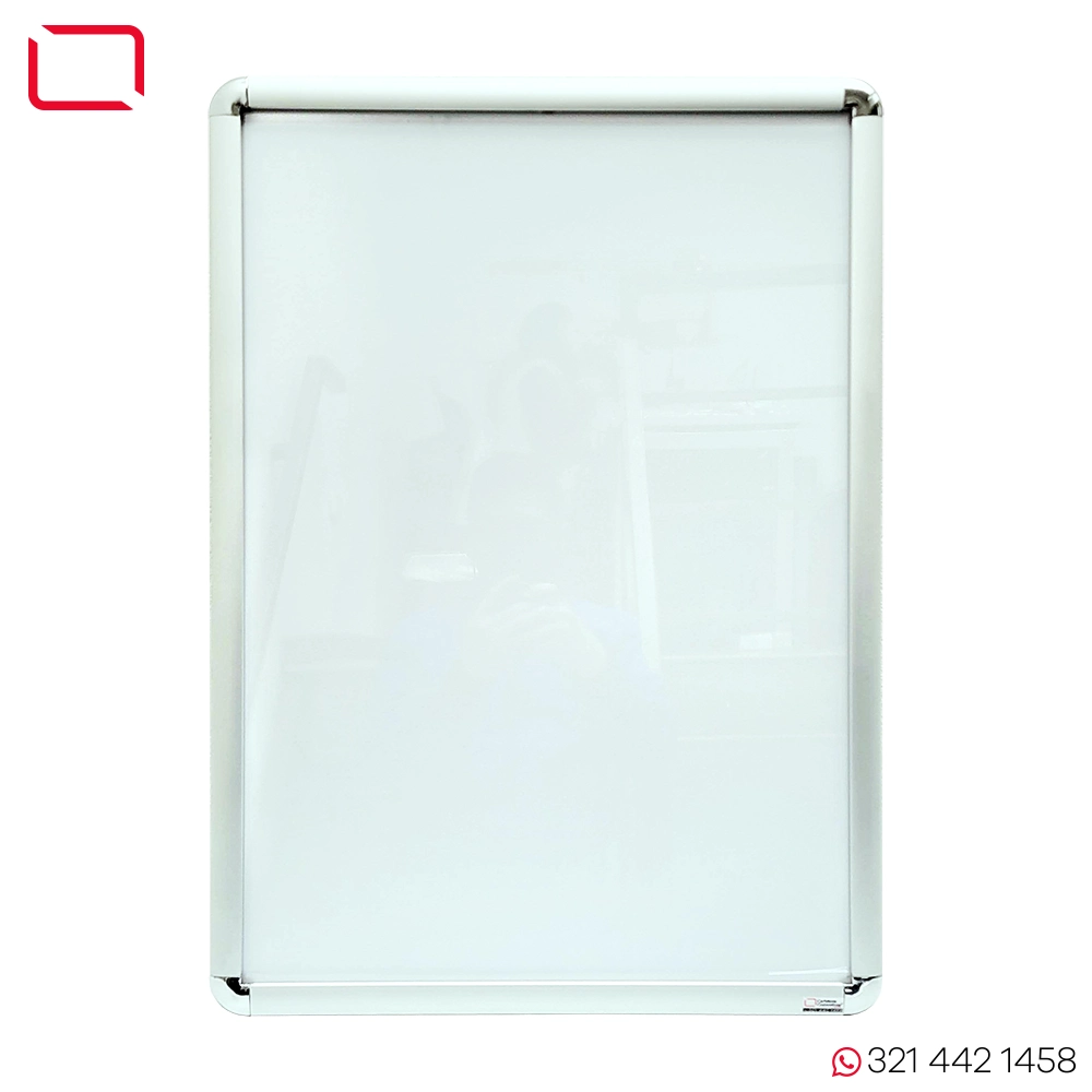cartelera marco abatible 50x60 cm capacidad para 4 hojas carta vista lateral