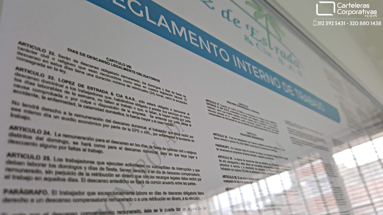 detalle reglamento interno de trabajo para la ciudad de Bucaramanga