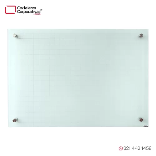 tablero en vidrio templado antireflejo tamaño 100x70 cm vista frontal