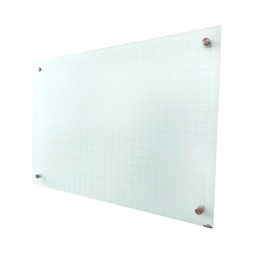 Tablero en vidrio templado antireflejo de 120×80 cm con dilatadores vista lateral general
