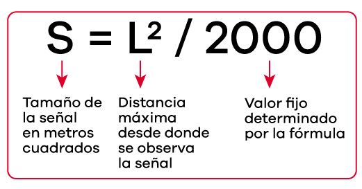 Fórmula para hallar tamaño de señalización