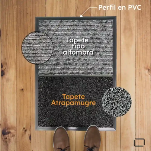 tapete mixto tamaño 80x60 cm vista superior con detalles de material