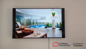 Monitor-Industrial-Samsung-de-65-pulgadas-club-campestre-bucaramanga-salón-principal-vista-frontal