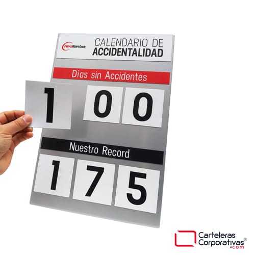 calendario de accidentalidad 30x45 redllantes color gris personalizado vista lateral en uso tienda virtual