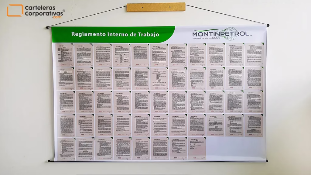 reglamento de trabajo en pendón montinpetrol vista frontal