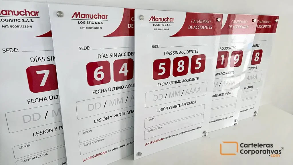 Calendarios de accidentalidad magnéticos manuchar general lateral detalle