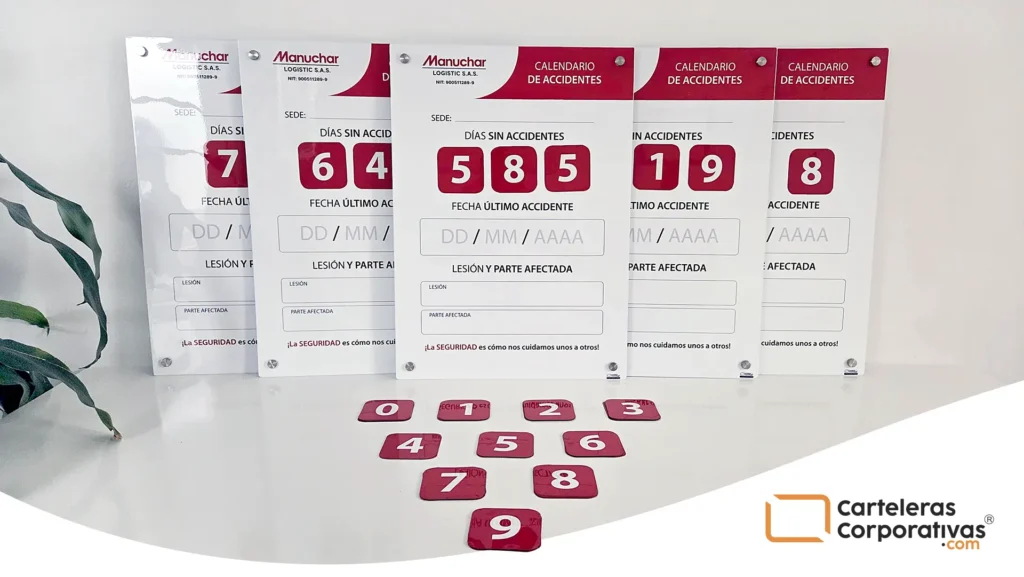 calendarios de accidentalidad magnéticos vista frontal general